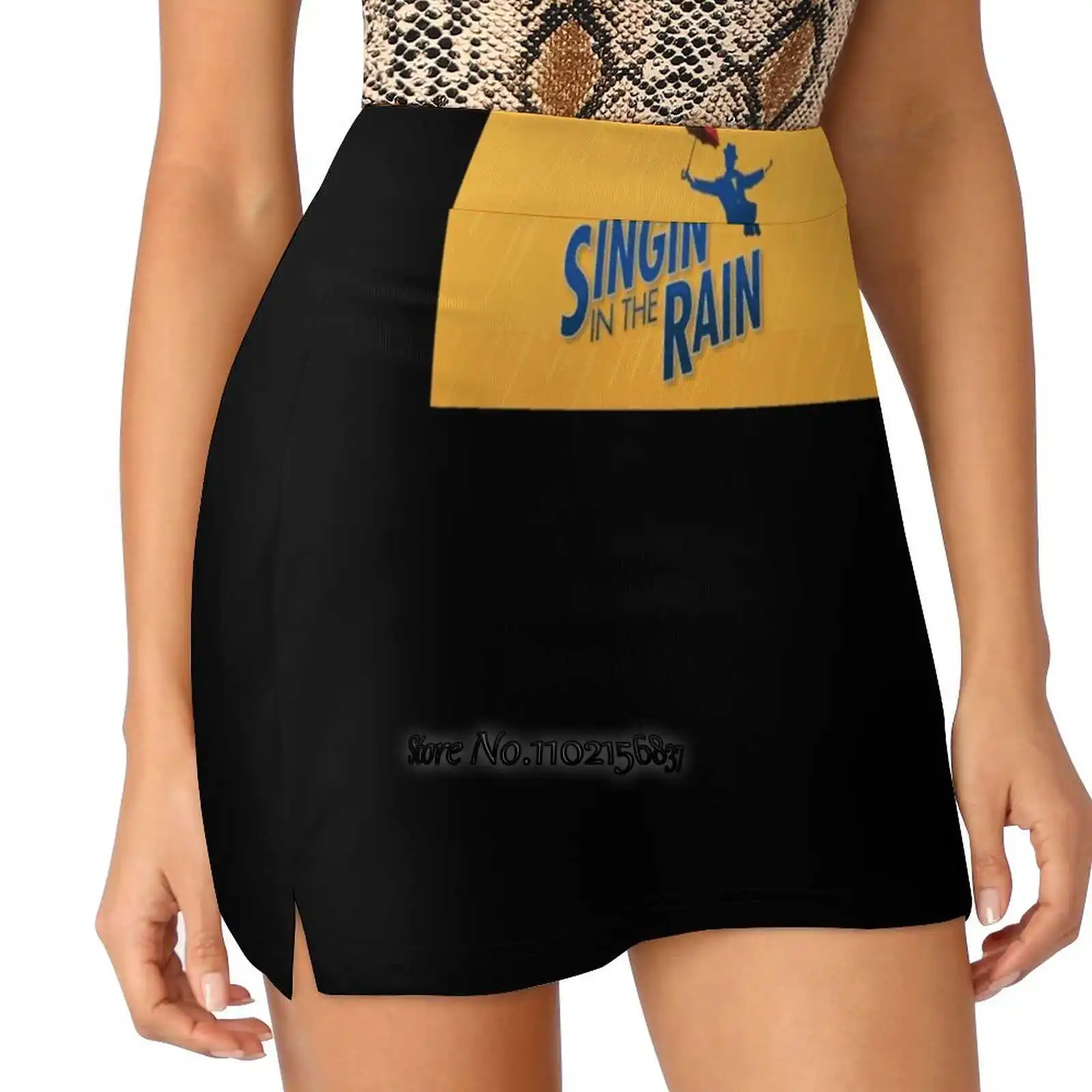 

Singin' In The Rain S-4Xl Tennis Skirts Golf Fitness Athletic Shorts Skirt With Phone Pocket Singing In The Rain Rain Singing