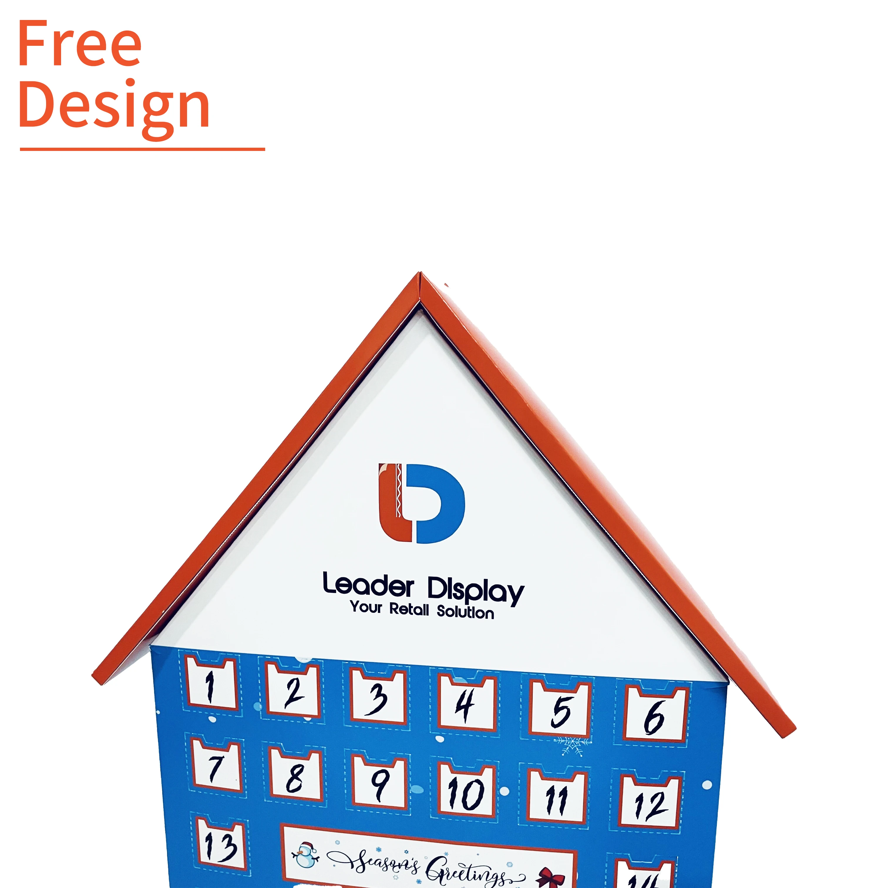 Customization.Christmas Advent Calendar Box for Chocolate New Design Paper House Calendar Advent Box