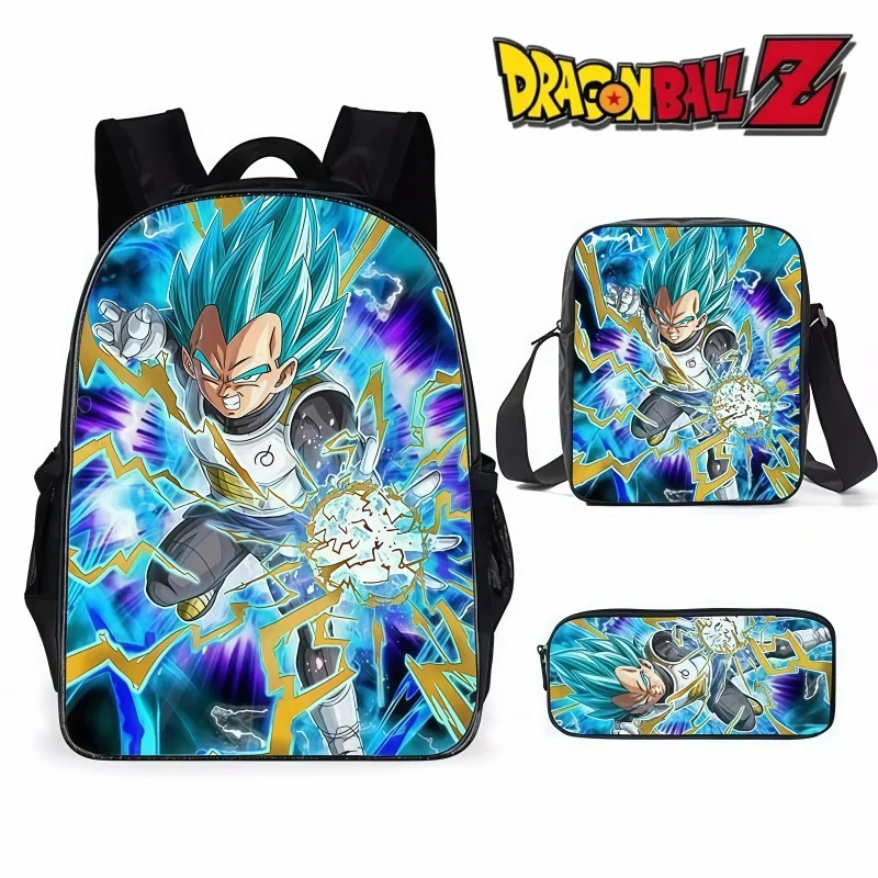 

Студенческие рюкзаки Dragon Ball, ланч-бокс, сумка через плечо, канцелярские принадлежности, кисть для хранения, пенал, рюкзак в стиле аниме, набор из трех предметов, подарки