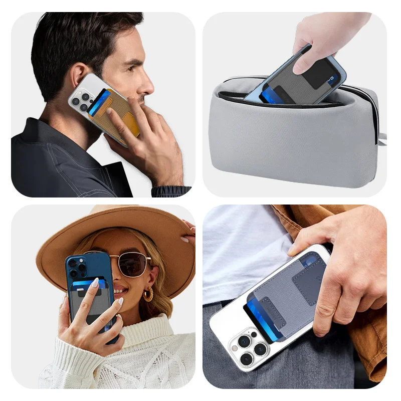 Trackable Magnetic Card Holder Leather Tracker Smart Magnetic Wallet Work with Find My Built in For iPhone 17/16/15/14 Series