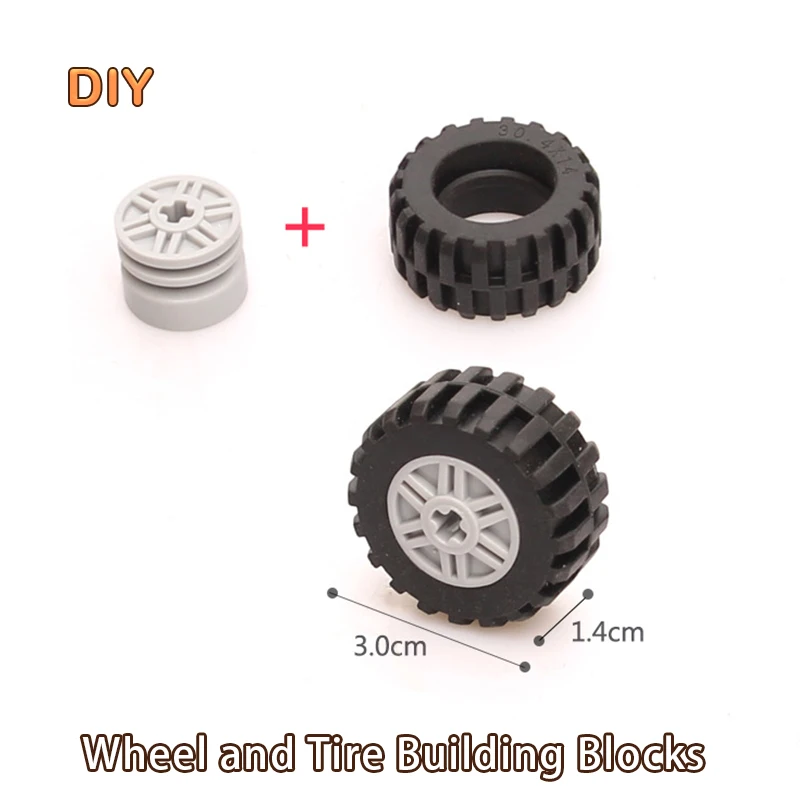 

Wheels and Tires Compatible with Building Blocks Small Particles Parts MOC Technocal for DIY Car Robot Child Educational Toys