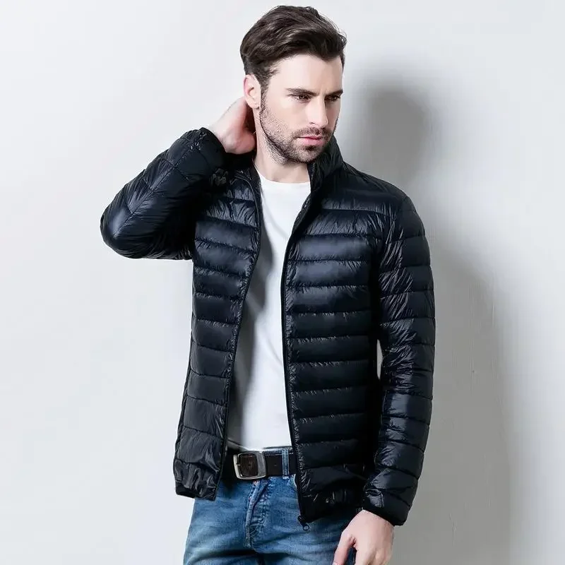 

Parkas Male Padded Coats Zipper Men's Down Jacket Padding Short Korean Luxury Clothing Winter Models Casual Warm Clothes Modern