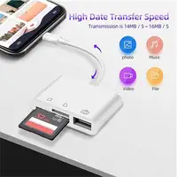 3-in-1 Lightning TypeC To SD & TF Card USB Camera AdapterFor iPhone iPad Card Reader USB Dongle for USB Flash Plug Play 3
