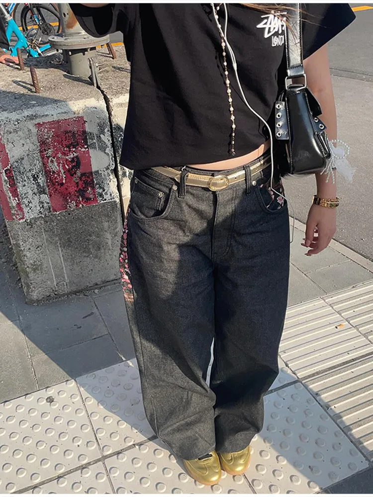 

Шикарные ретро-брюки: джинсы с эффектом потертости, широкие штанины, городской стиль, элегантные повседневные, модные женские, для работы и отдыха