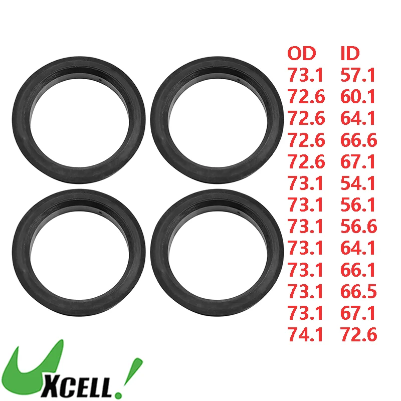 UXCELL 4 pcs Car Hub Centric Rings Plastic Wheel Bore Center OD 73.1 72.6 74.1 to ID 57.1 64.1 54.1 66.1 mm