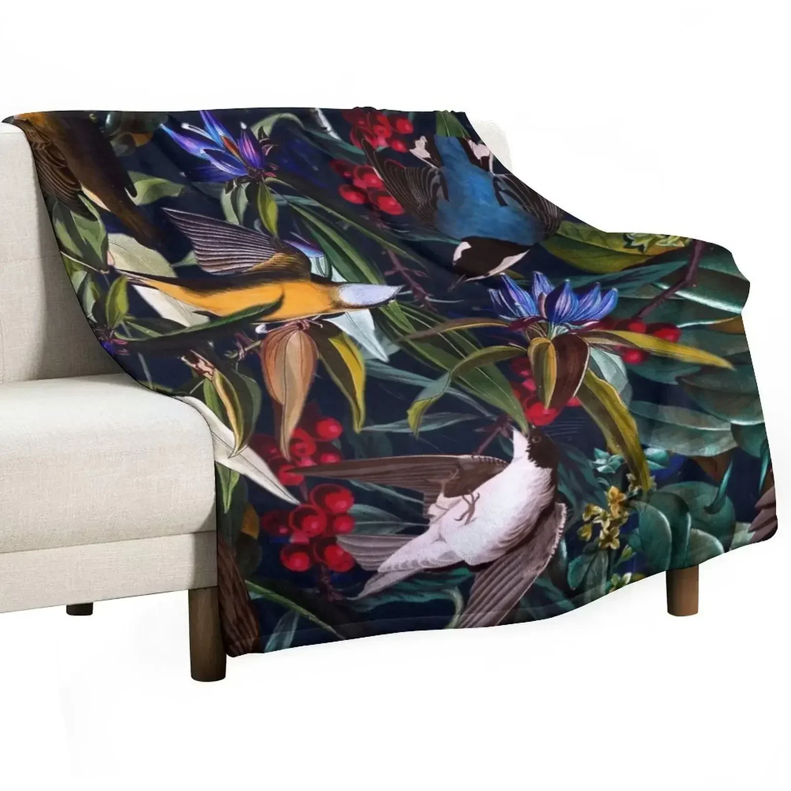 

Midnight Birds I Throw Blanket Sofas Thermals For Travel Luxury Throw Bed covers Blankets