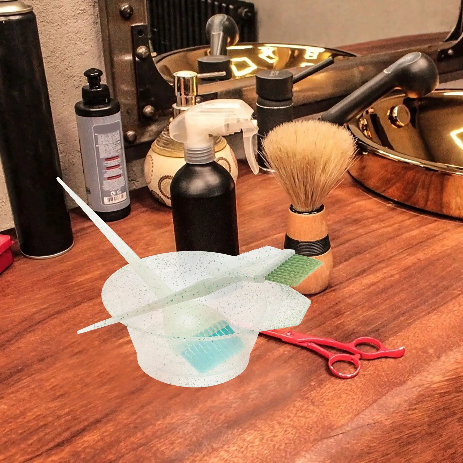 

1 Set Hair Coloring Brush and Bowl Hair Dye Mixing Bowl Set Flexible Bristles Easy Application Reusable for Professional Salon
