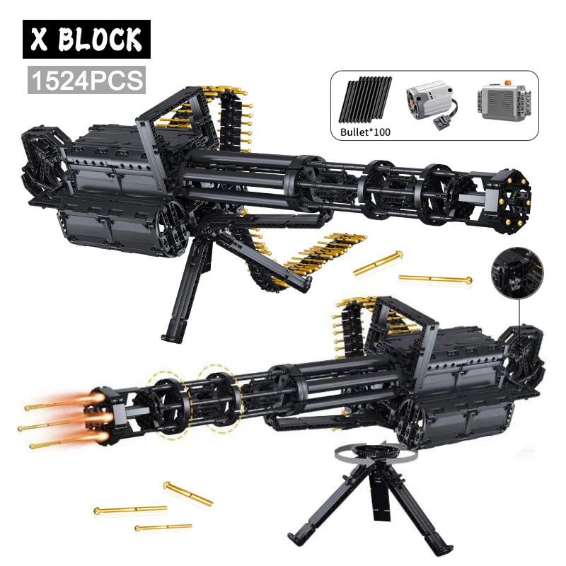 

WW2 Military Gatling Electric Machine Guns Building Blocks War Weapons MOC Army Firearms Bricks Sets Bricks Kids Toys Boys Gifts