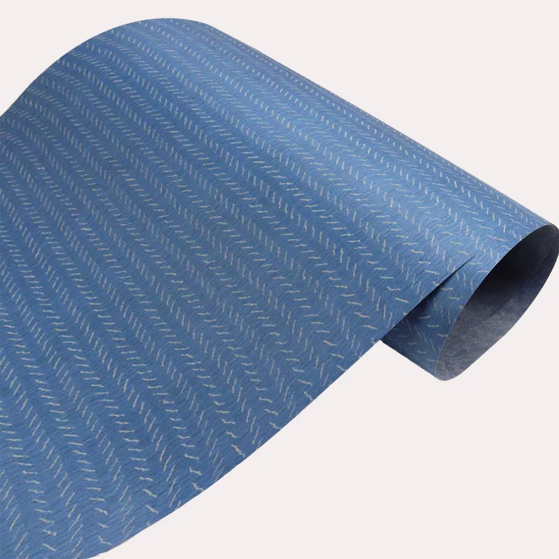 قشرة خشبية هندسية - خشب أزرق عريض العرض بنمط حبيبات فريدة من نوعها بسمك 0.25 مم الطول: 58 × 250 سم #1