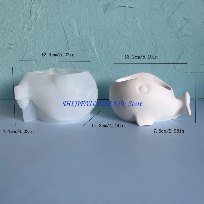 e21f قالب السيليكون متعدد الأغراض لصنع حوت الشمعة جرة الديكور المصنوعة يدويا
