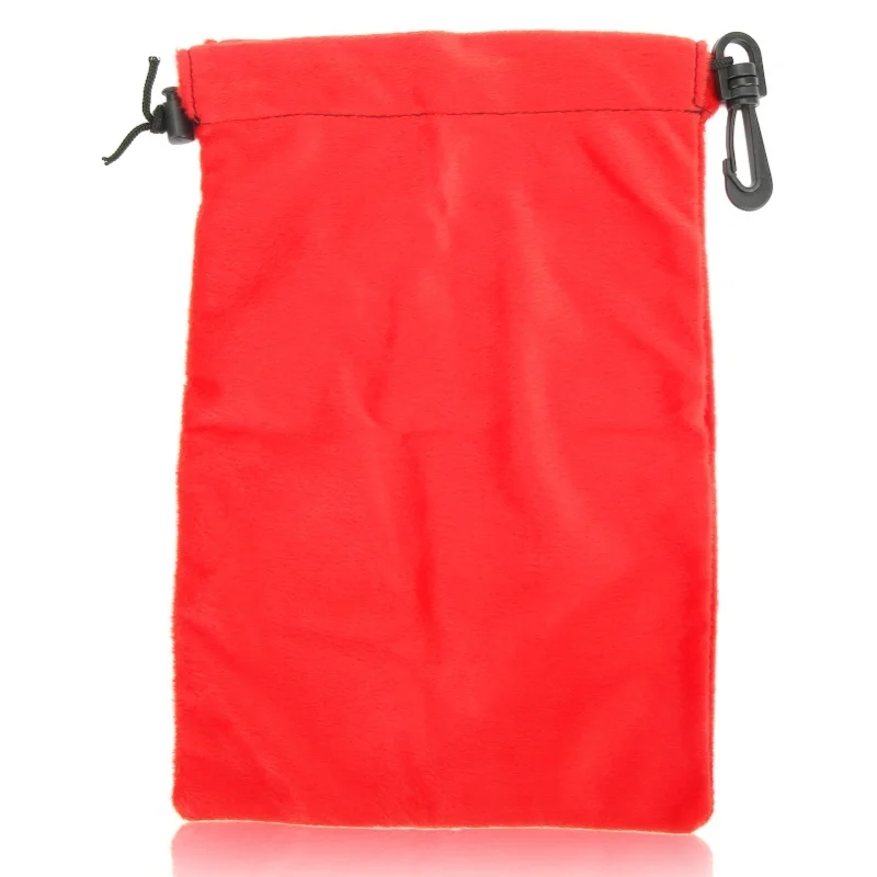 Drawstring Storage Bag Double Drawstring Closure Dustproof Portable Bag For Outdoor Camping Mountaineering Travel Red