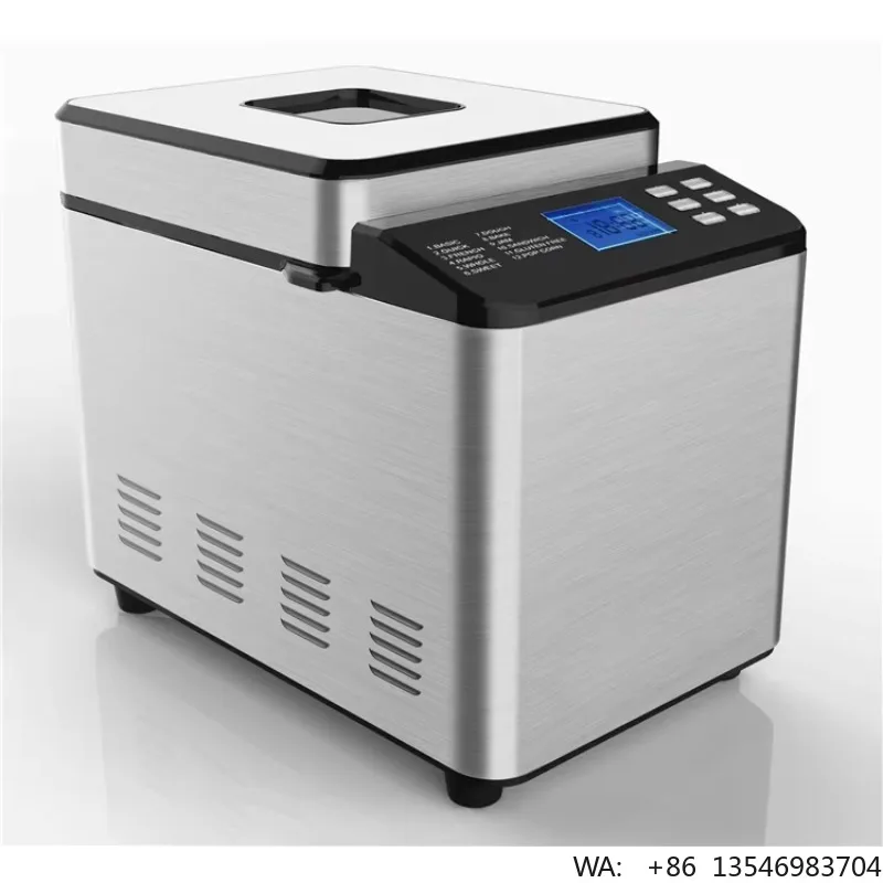 Household Stainless Steel Bread Maker Machine Touch Control Panel 1LB Multi Menu Toast Dough Yogurt Jam Making Machine