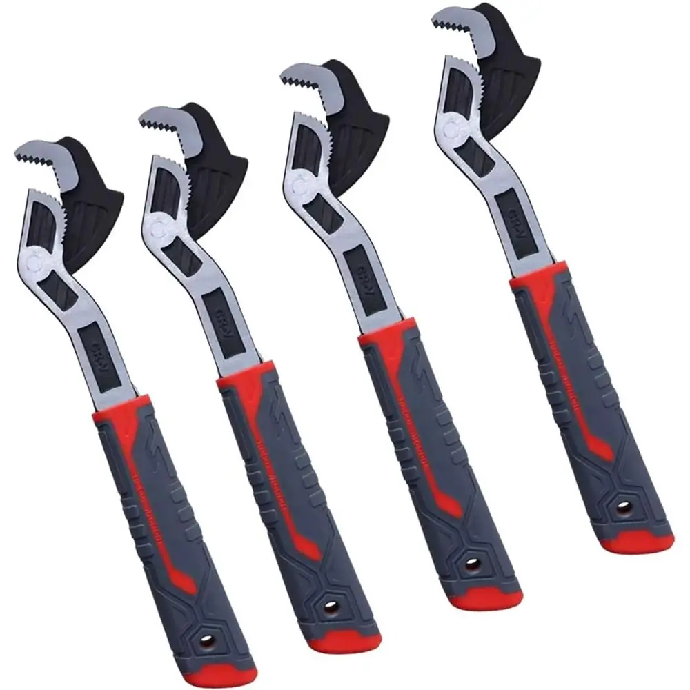 Self-Locking Pipe Wrench Quick Power Grip Chrome Vanadium Alloy Self-Adjusting Spanner Adjustable Plumbers Wrench Universal