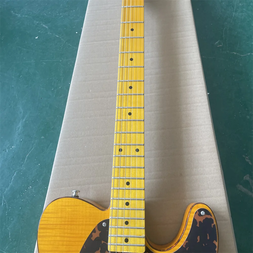 In stock 22 frets blonde MadCat TELE Electric Guitar Flame Maple 10S 45th Anniversary Mad cat TL guitarra free shipping guitars