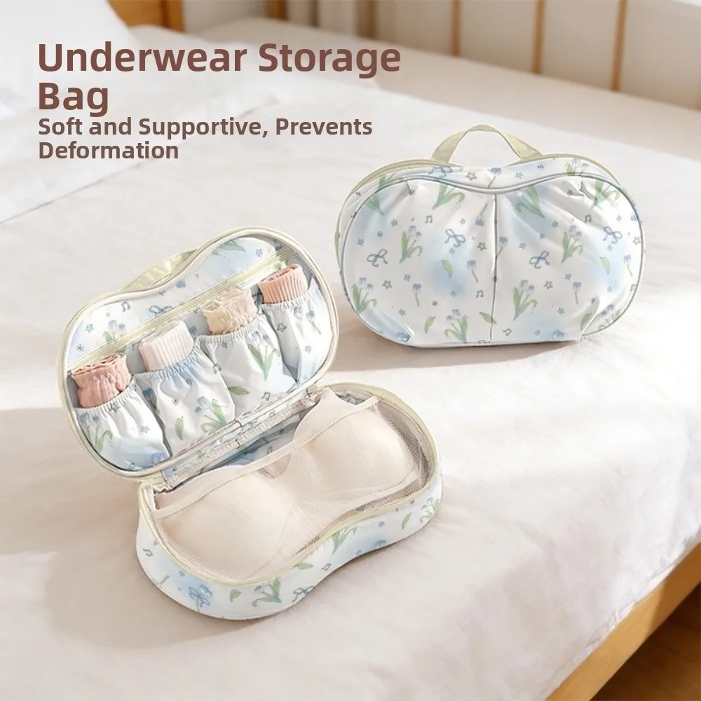 

Handheld Underwear Storage Bag Folding Multiple Compartments Bra Storage Bag Breathable Large Capacity Underwear Packing Cube