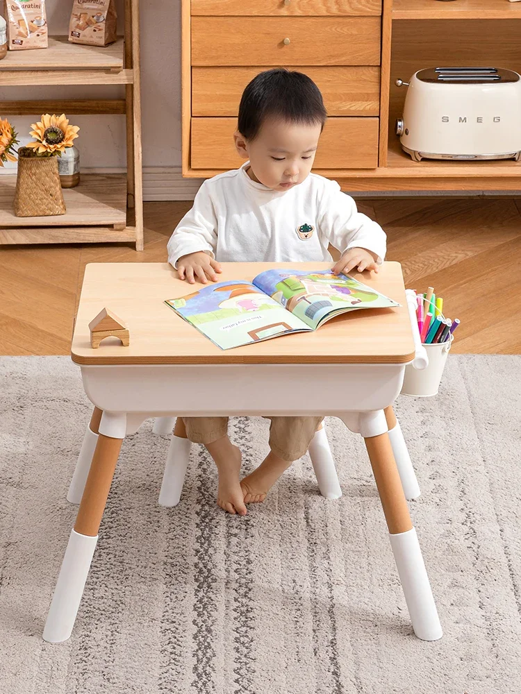 الجملة مخصص الخشب الصلب قابل للتعديل طاولة الدراسة الخشبية وكرسي مجموعة للأطفال #3