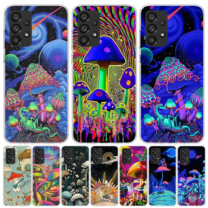 Weird Mushroom Psychedelic Phone Case For Samsung Galaxy A15 A55 A25 A35 A14 A54 A24 A34 A13 A53 A23 A33 A12 A52 A22 A32 A05S A0