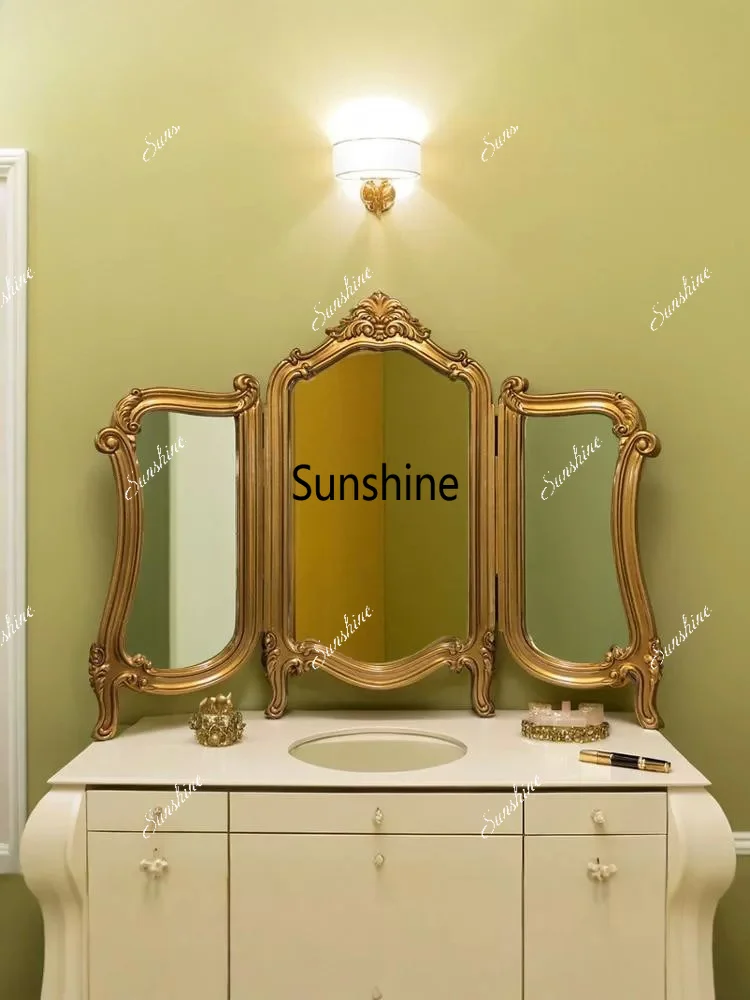 French retro bathroom vanity mirror desktop vanity mirror