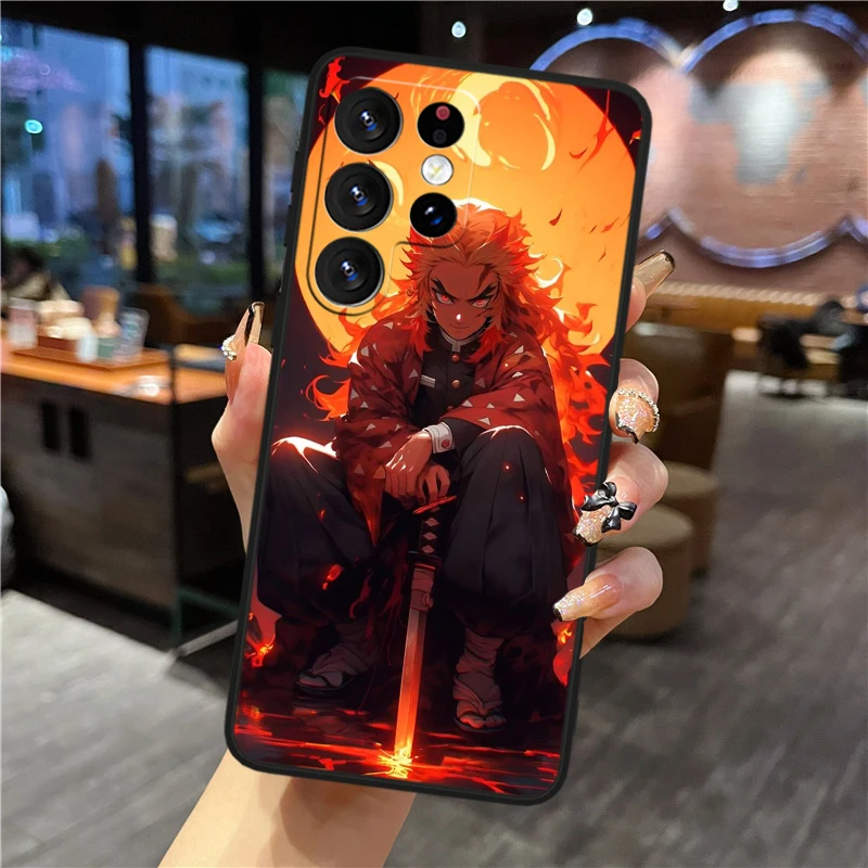 Kyoujurou Demon Slayer Cool For Samsung Galaxy S24 S23 S22 S21 S20 FE S10e S10 S9 Ultra Plus Soft TPU Black Phone Case