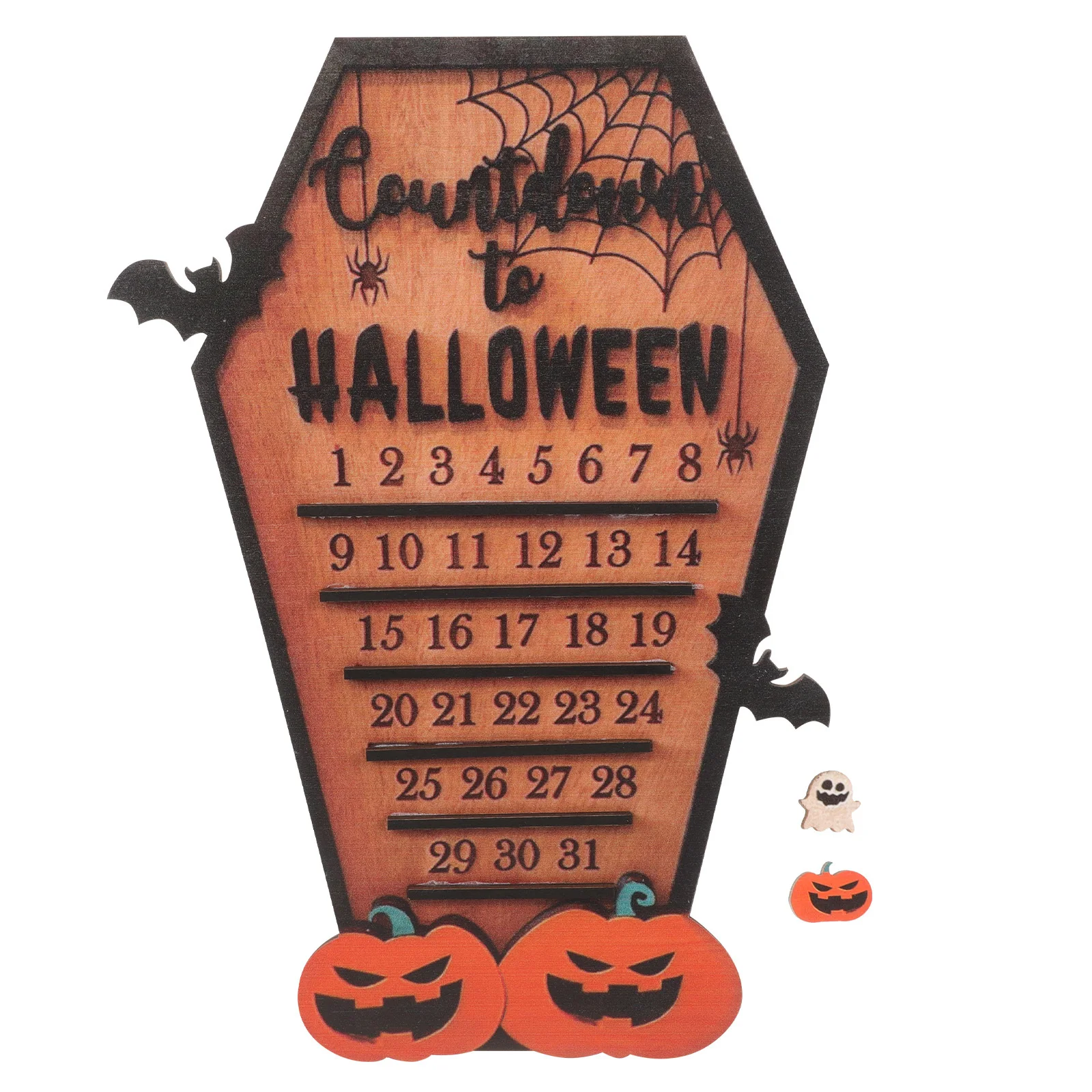 

Wooden Halloween Countdown Calendar Advent Decor For Wall Mantel Bookshelf Home Party Craft Ornament Gift Supplies