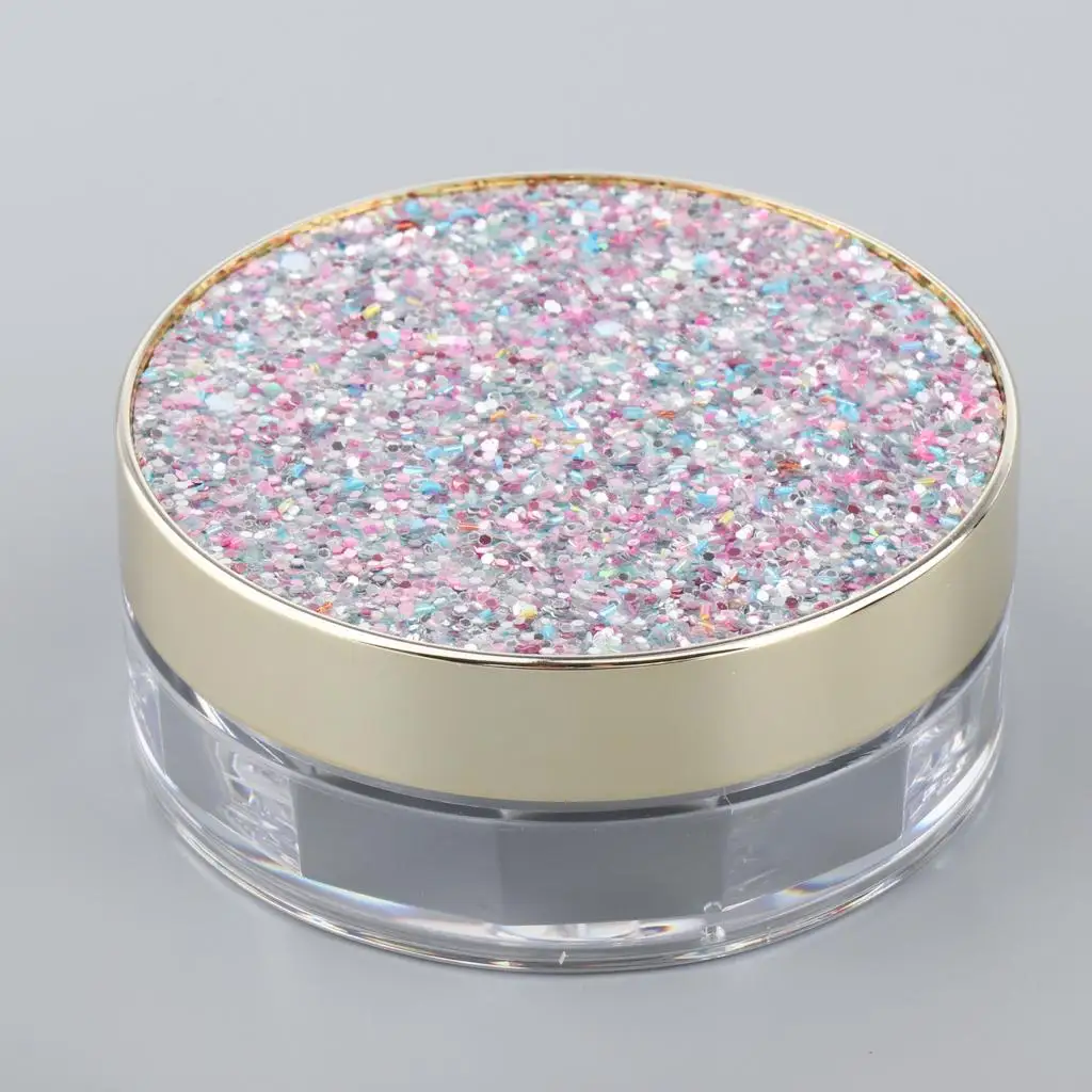 Contenedor de estuche para polvos sueltos de maquillaje de 10G con espejo y soplo de polvo