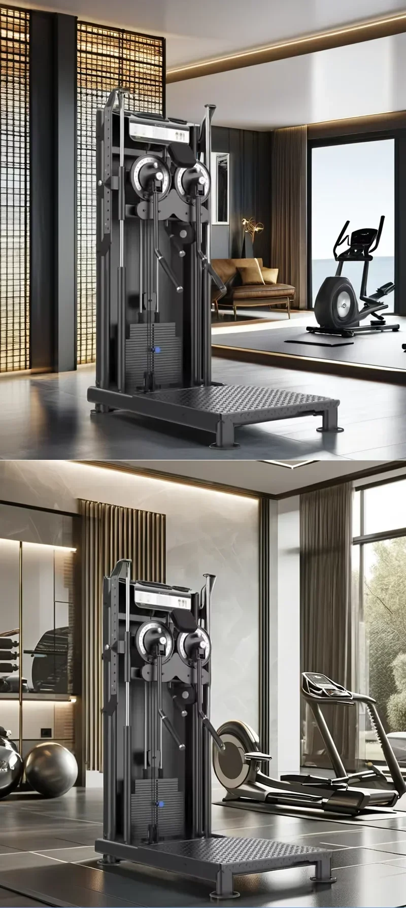 2026Commercial Standing Multi Flight Machine, Dual Pulley Gym Trainer With 96kg Stack, PVC Handles, Strength Fitness Equipment