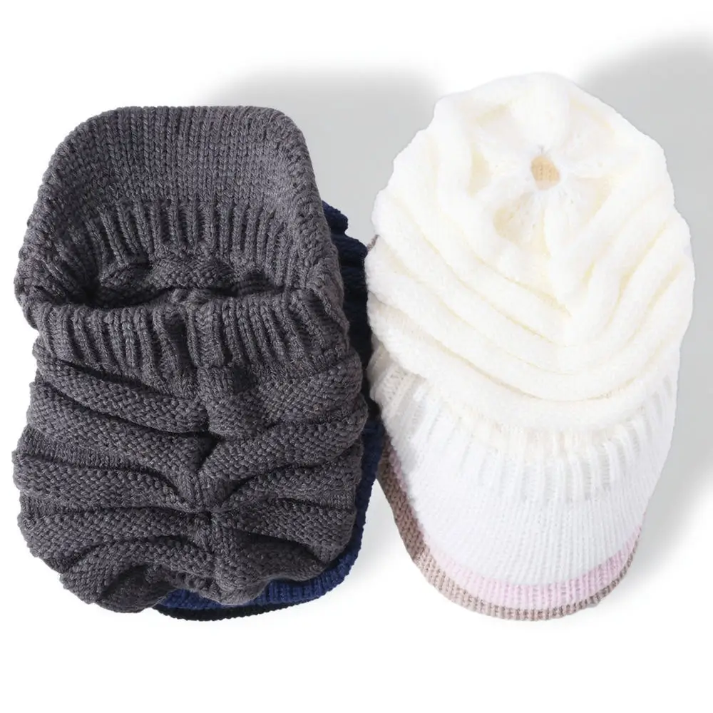 Women Ponytail Knitted Baseball Cap Winter Warm Soft Knit Hat Casual Outdoor Sports Fashion Sunshade Simple Solid Color Beanie