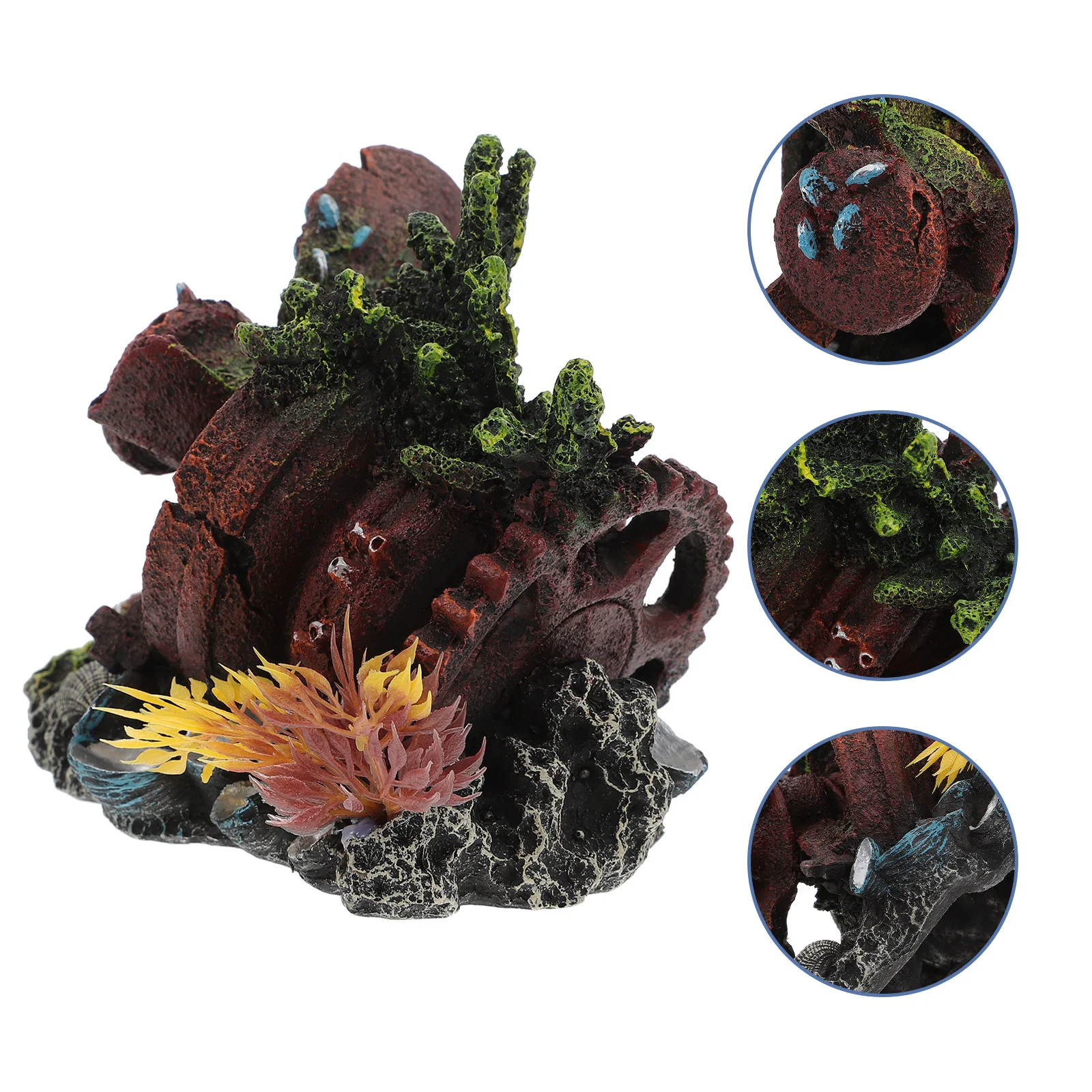 

Resin Aquarium Decoration Realistic Wreckage Sculpture Fish Tank Ornament Aquarium Landscaping Accessory
