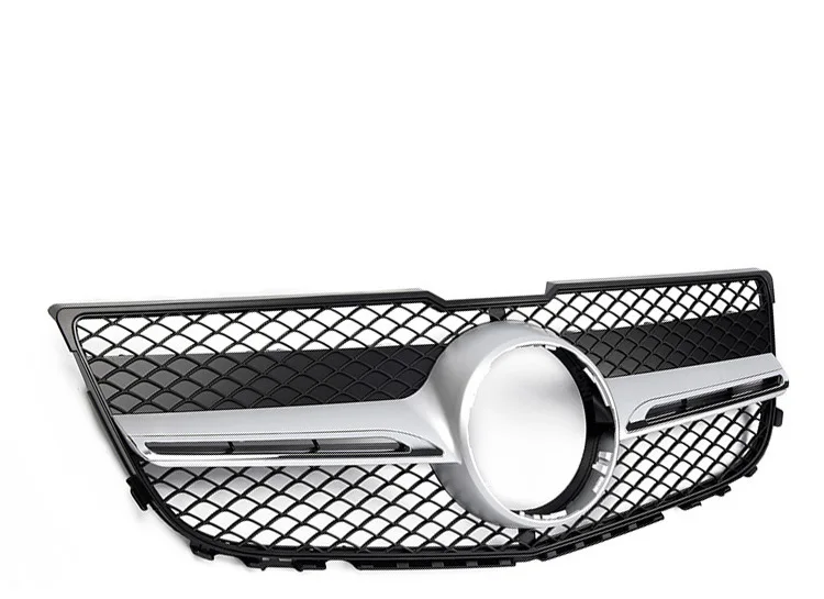 

New Silver Front Hood Bumper Kidney Center Grille Grills With Chrome Moulding For Mercedes Benz GLK-CLASS X204 AMG 2012-2015