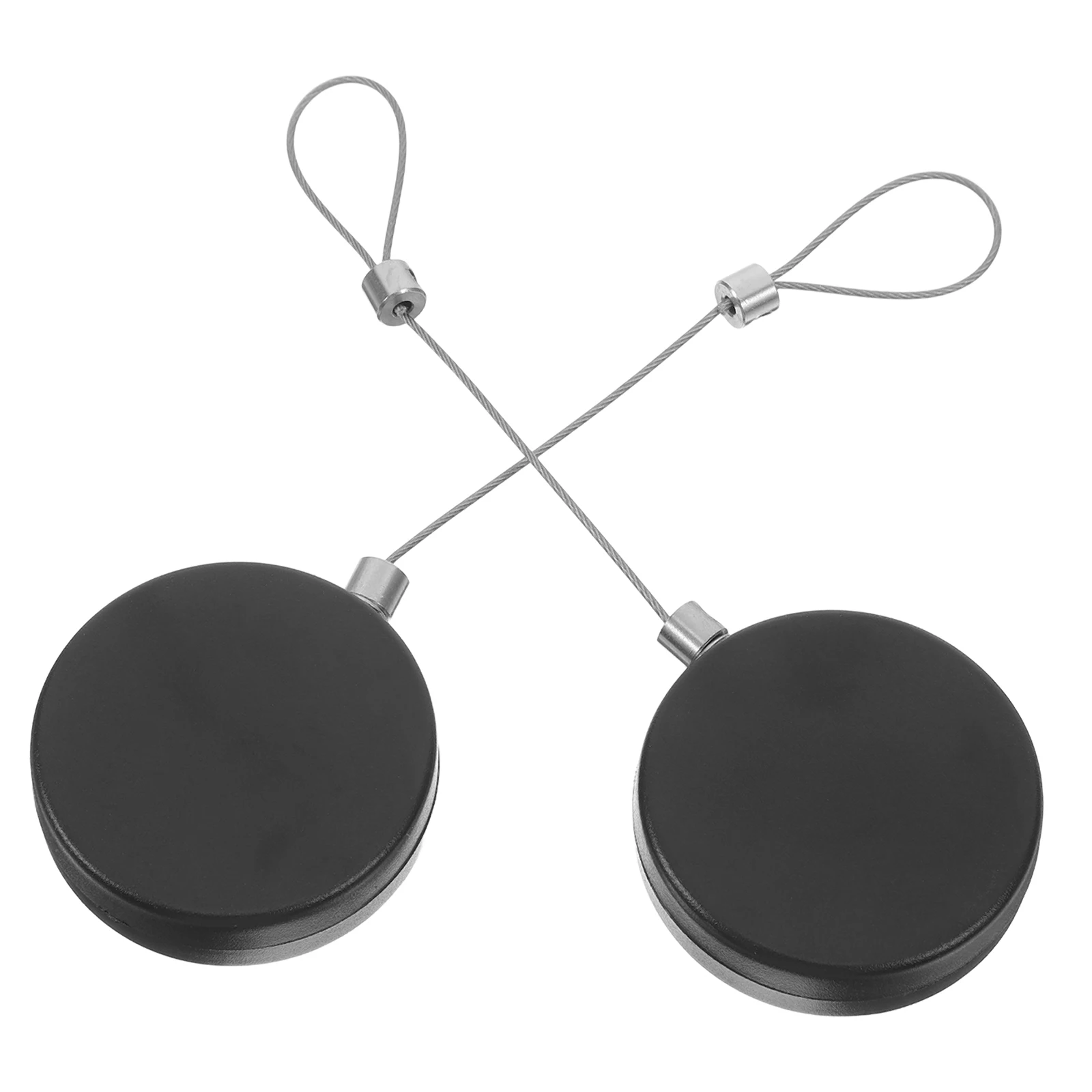 2 Pcs Anti-theft Pull Box Locking Rope for Security Cable Take-up Black Control Case