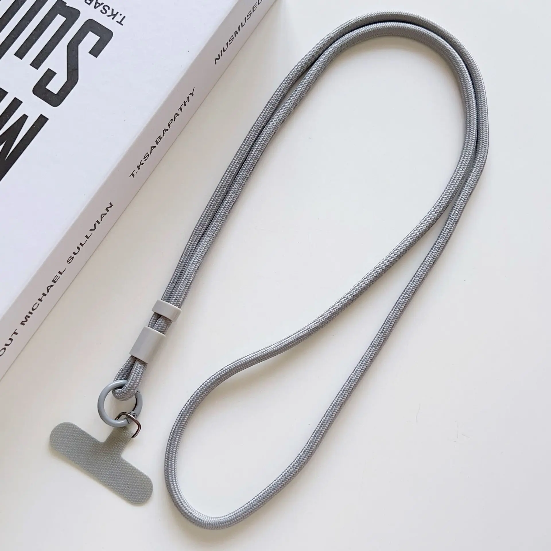 Personalisierbares, trendiges Handy-Lanyard in Uni-Farbe, diagonal tragbar, langer Schultergurt, Seil-Halskette, universell, 60cmx2