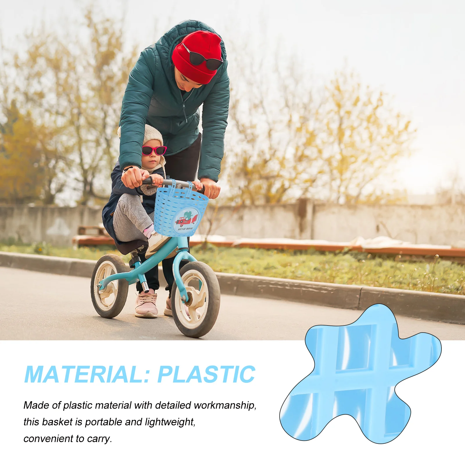 

Plastic Bicycle Basket for Kids Lightweight Portable Front Handlebar Storage Durable Scratch Resistant Easy Attach Fits Most