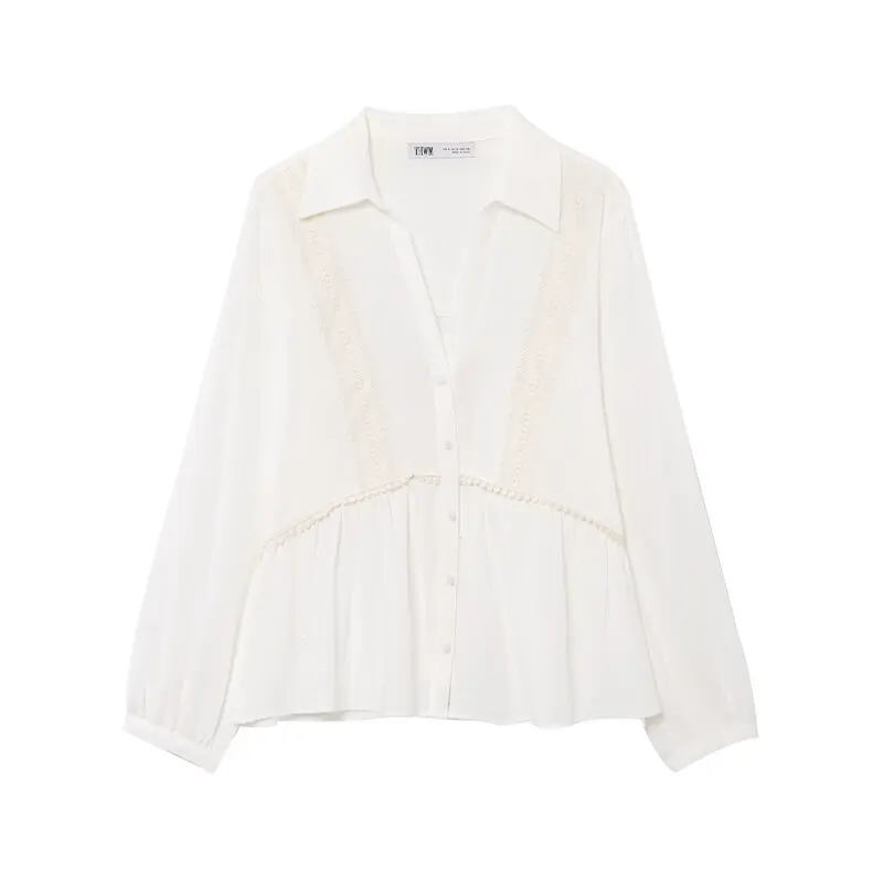 

Summer 2025 New Women's Linen Blend Holiday Sle Long Sve Collared irt Versatile Loose Fit Regular Length Other Material
