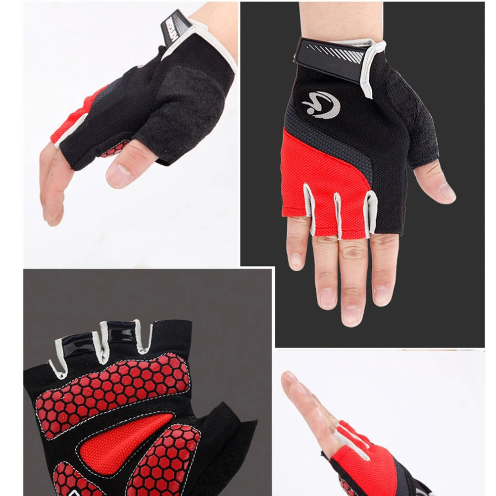 

Fingerless Gloves for Men Cycling Mountain Climbing Red Biking Exercise and Women
