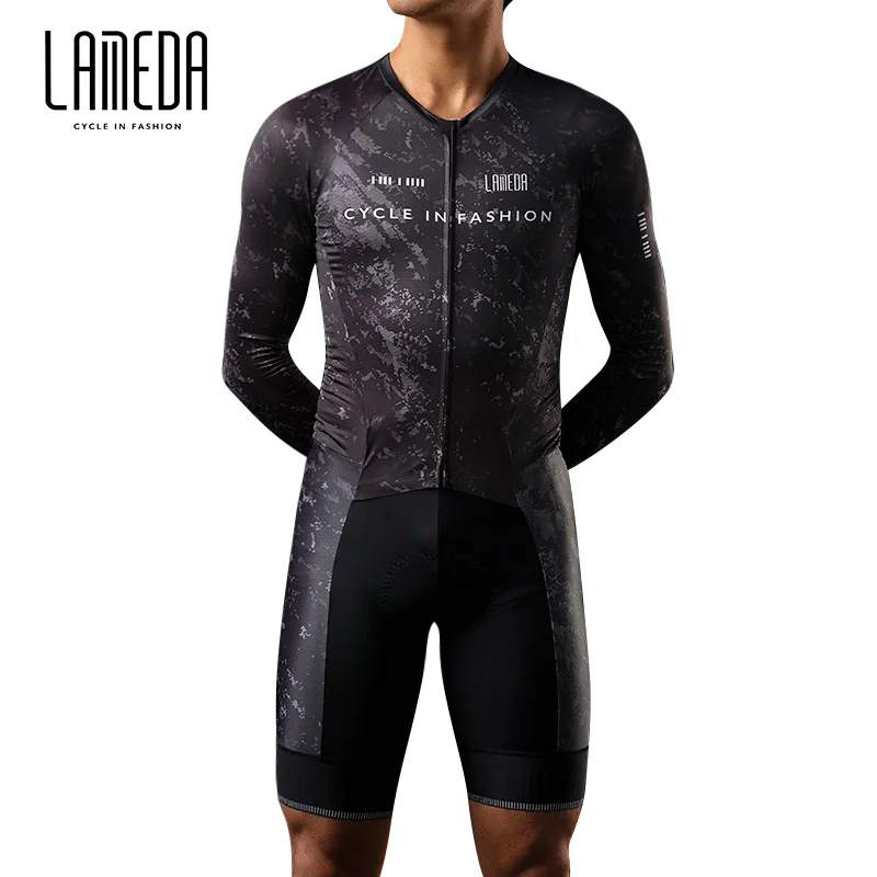 

LAMEDA Men Cycling Jersey Road Bike Coverall One-piece Comfortable Breathable Suit Professional Tight Spring Summer Long Sleeve