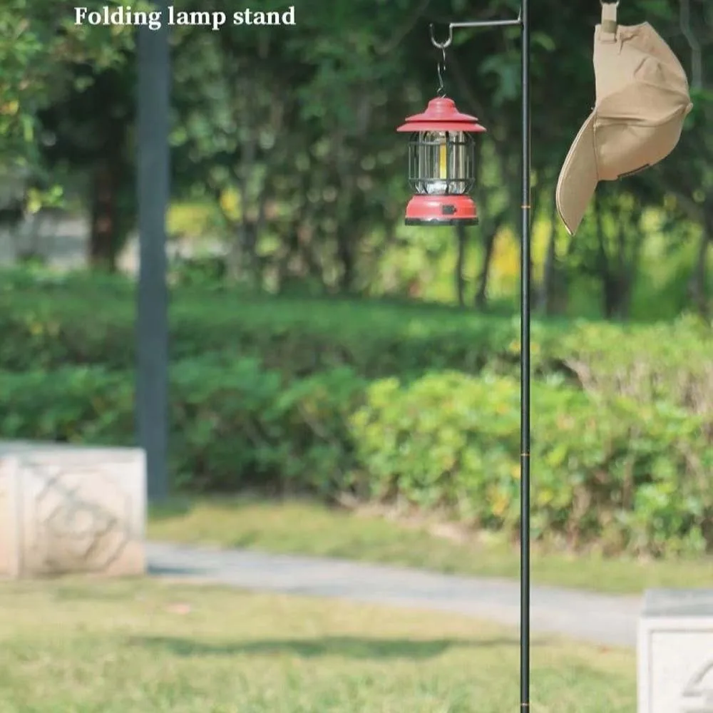 Aluminum Alloy Camping Lamp Rod Adjustable Polyester Folding Lamp Stand Strong Load-bearing Stable Portable Lantern Holder