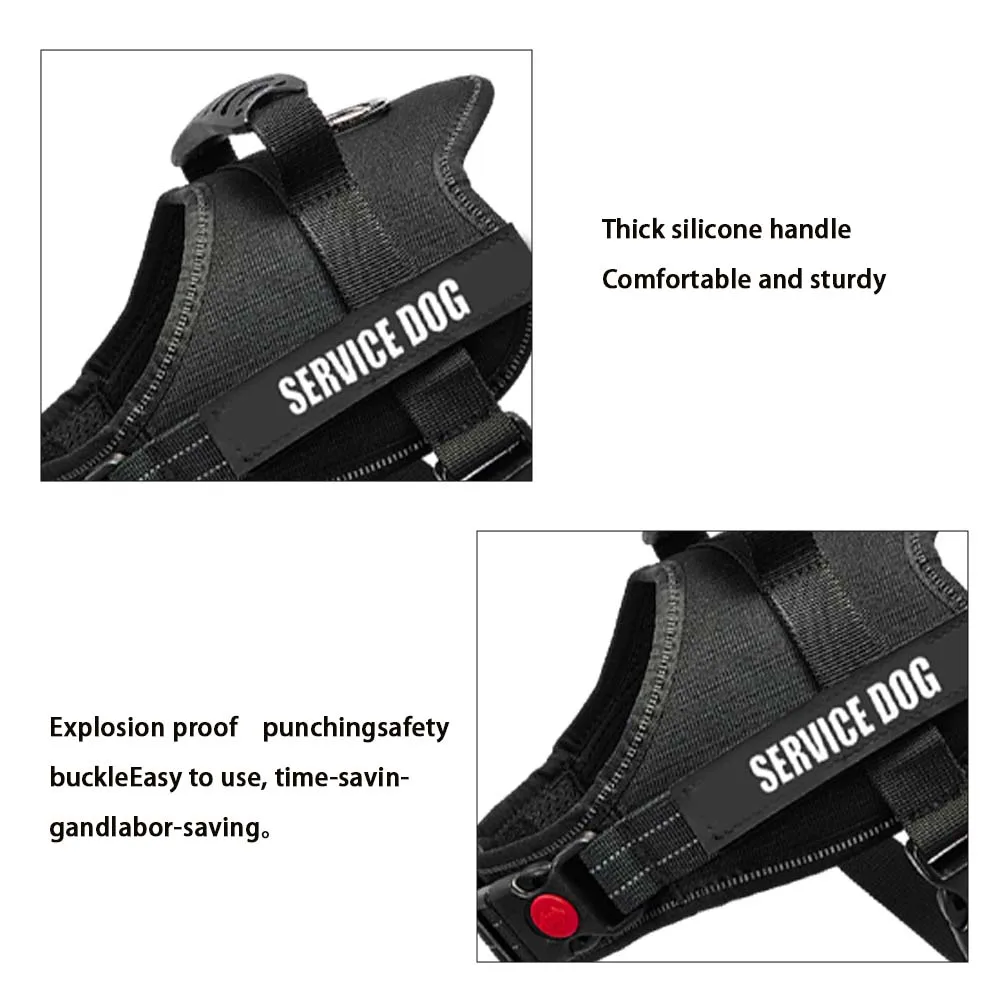 Reflektierendes Hundegeschirr, Weste, Aufnäher, ID, individuell, ohne Ziehen, atmungsaktiv, verstellbar, Haustiergeschirr für Hunde, Outdoor-Walking, Hundebedarf – Detail 37