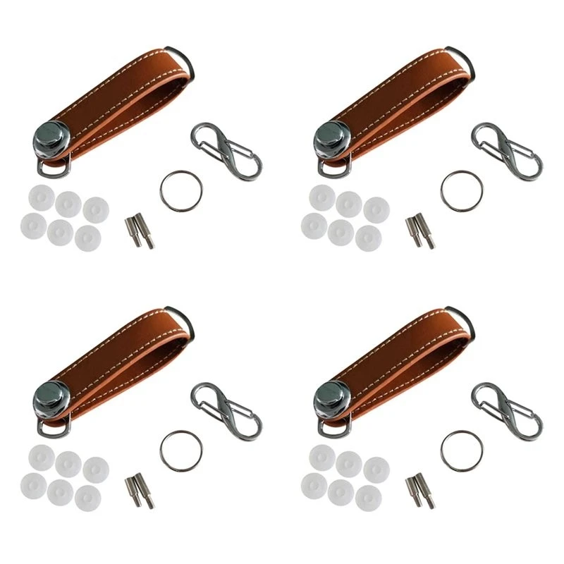 Hot kf-4X Fashion Car Key Pouch Bag Case Wallet Holder Chain Key Wallet Ring Pocket Key Organizer Smart Leather Keychain Brown