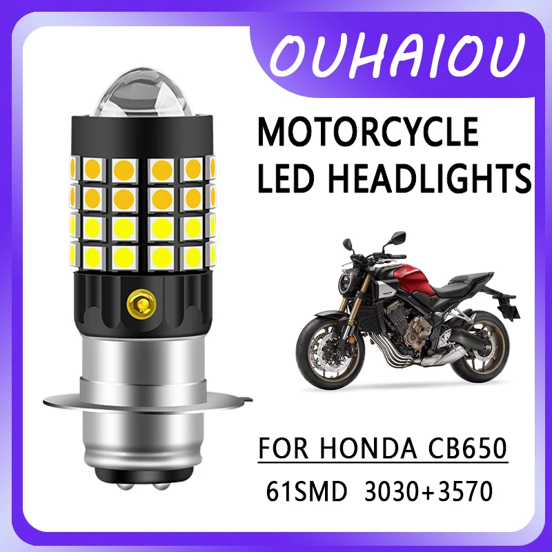 

FOR HONDA CB650 Motorcycle led headlight headlight P15D yellow white dual color motorcycle headlight 12-80v