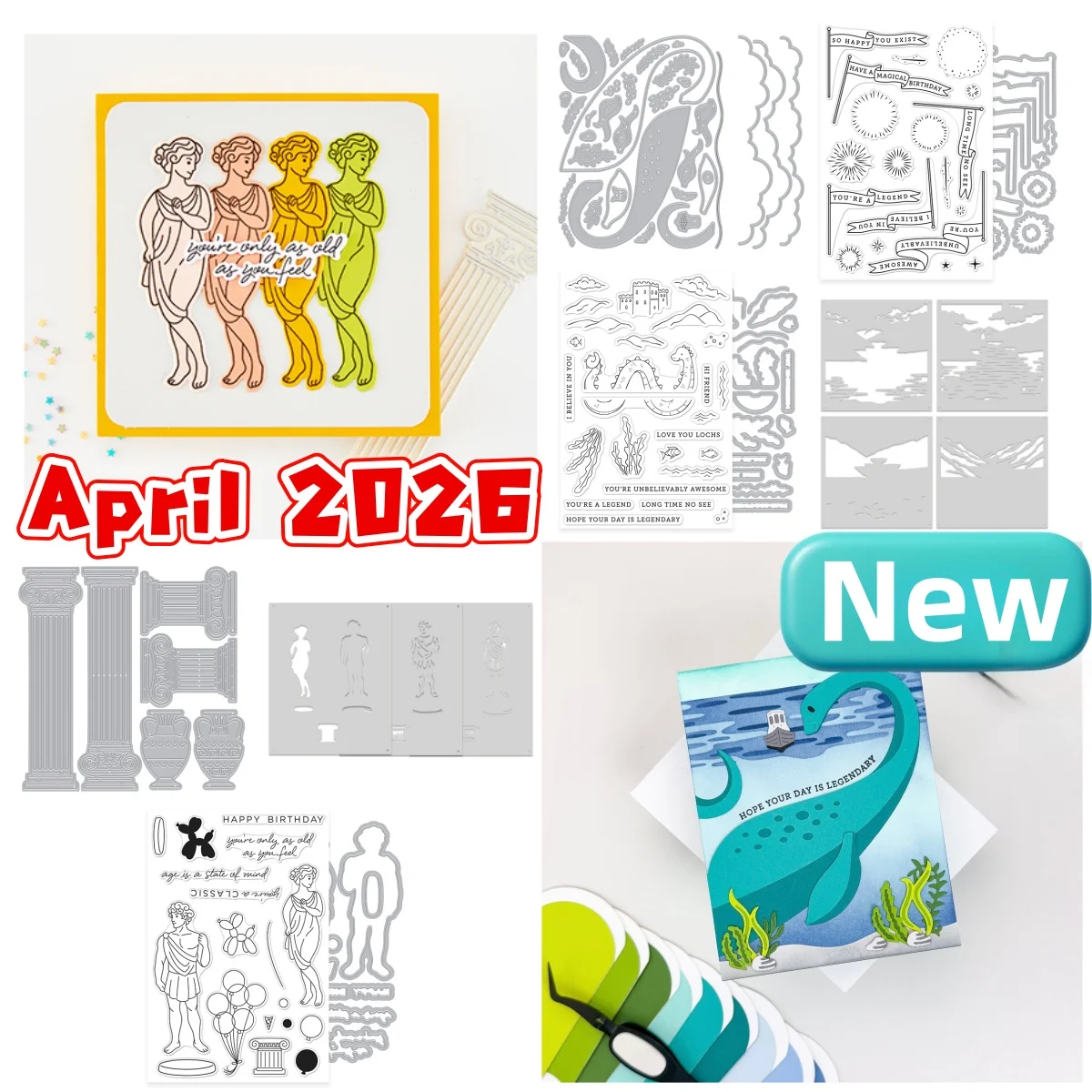 April 2026 Gentle Giant New Giant Lake Metal Cutting Dies Clear Stamps Stencil for DIY Making Card Scrapbook Embossed Template