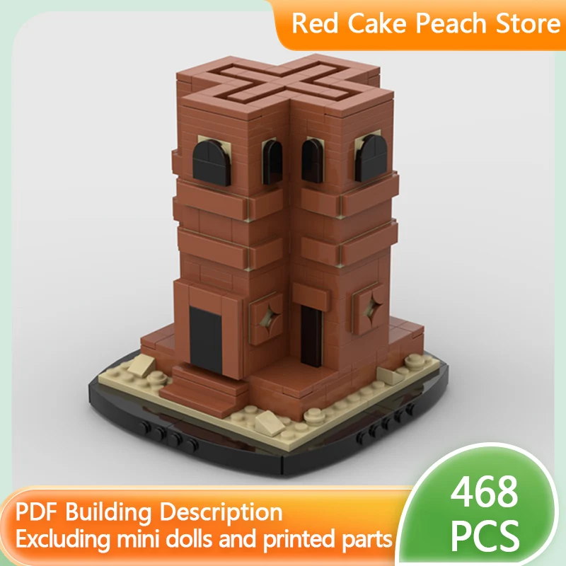 

Модель городской улицы MOC, конструктор из мини-блоков, модульная церковь Лалибела, развивающая игрушка для детей, подарок на праздник, набор для сборки