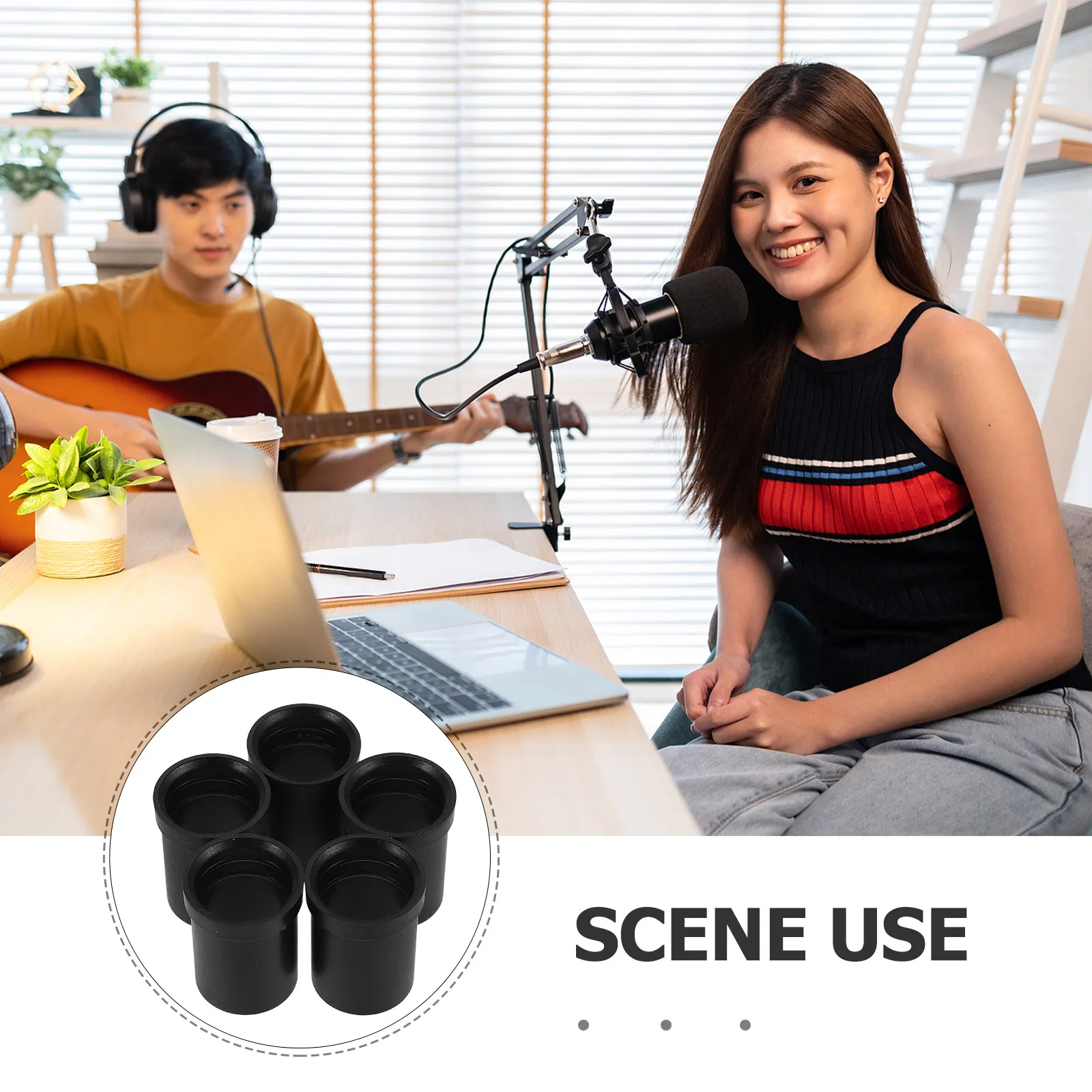 10Pcs Mic Stand Bushing Plastic Sleeve 16Mm Anti Vibration Shock Absorbing Noise Reduction Telescopic Tube Repair Replacement