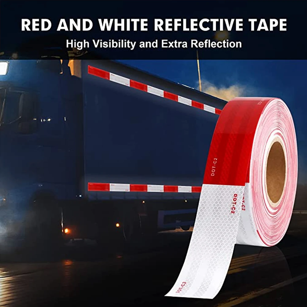 

5cmx25m/Roll Safety Tape Hard PET High Visibility Conspicuity Reflector Tape For Trailer Cars Trucks