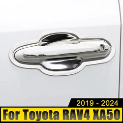 For Toyota RAV4 XA50 2019 2020 2021 2022 2023 2024 RAV 4 Hybrid Stainless Steel Car Door Handle Door Bowl Cover Trim Sticker