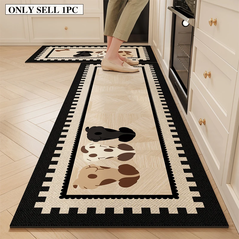 Kitchen Carpet Non-Slip Absorbent Floor Mat Cartoon Striped Rug Long Strip Carpets Diatom Mud Home Decor Rugs Alfombra De Cocina
