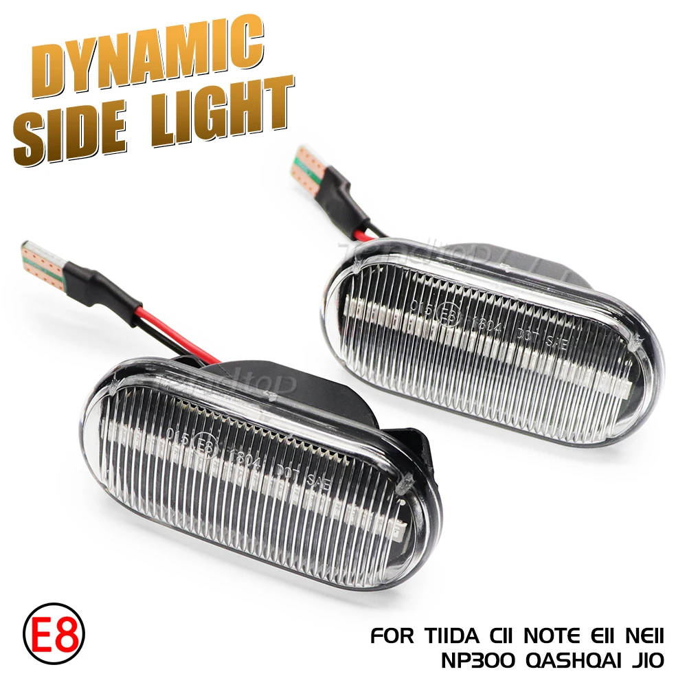 Side Marker Lights Dynamic Led Turn Signal Indicator Light For Nissan Tiida C11 Note E11 Micra K12 NP300 Navara D40 Qashqai J10