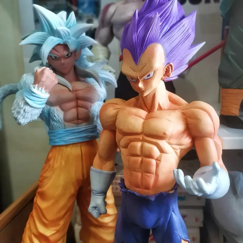 ドラゴンボールのアクションフィギュア,gkコレクションモデル,パープルヘア,イエロー,ベジータ,ギフト,30cm