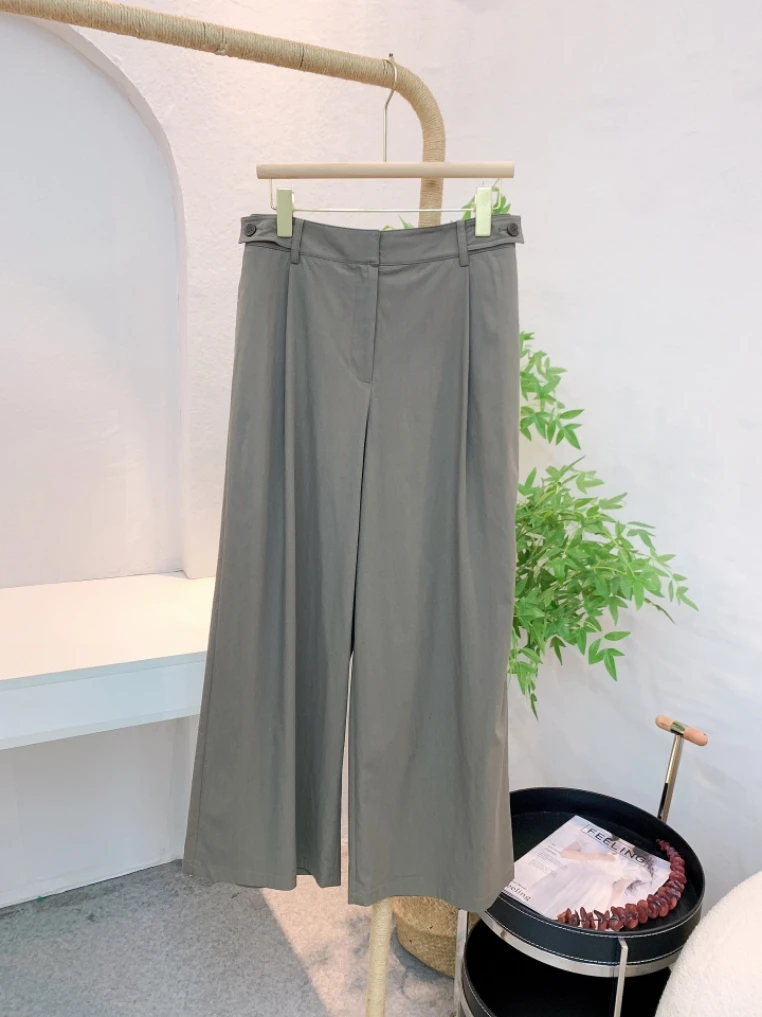 2025年夏新作 韓国風 カジュアル 快適 ハイウエスト 細見え ストレートパンツ スーツパンツ 多用途 エレガント 通勤 ファッション