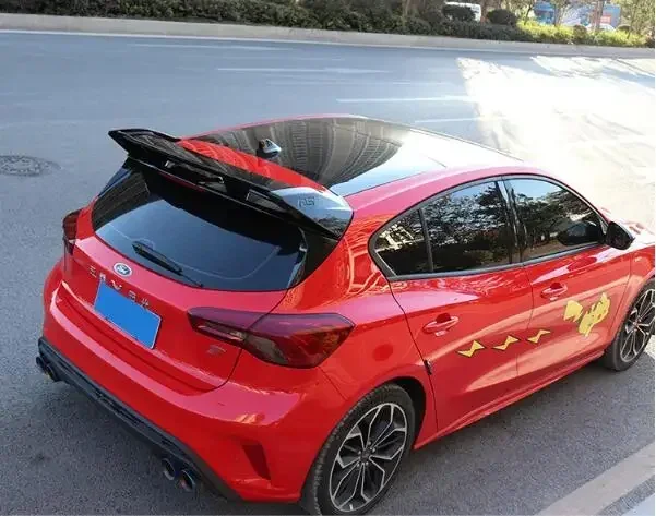 

New！ For Ford Focus Hatchback ST LINE 2019 2020 2021 2022 ABS Carbon Fiber Car Rear Wing Trunk Lip Roof Spoiler