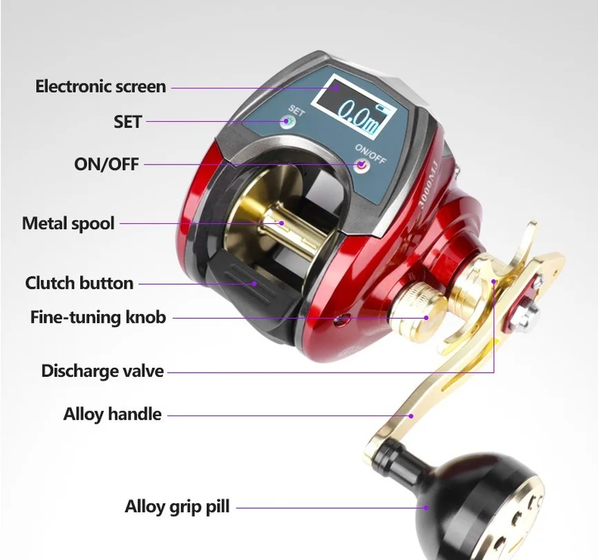 ANTAEUS  6+1BB New Display Digital Electronic Fishing Reel High Speed Profile Line Counter Baitcasting Reels Fishing